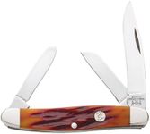 Bear & Son Cutlery CRSB18 Stag Bone Meduim Stockman Knife, 3 1/4", Red