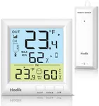 Indoor Outdoor Thermometer Wireless USB & Battery Powered, Temperature Humidity Monitor Weather Station with 330FT Remote Range, 3 Adjustable Backlight, 3 Temperature Alerts (Multi)