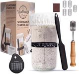 Sourdough Starter Kit - Easy to Use & Clean Sourdough Starter Jar, BPA-Free & Reusable Sourdough Jar, Sourdough Starter Jar Glass with Aluminum Lid - Sourdough Bread Starter Kit