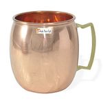 Prisha India Pure Copper Moscow Mule Mug with Brass Handle