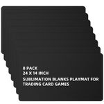 Yexiya 8 Pieces Card Game Mats 14 x 24 Inch Sublimation Blanks Playmat for Trading Card Game Smooth Rubber TCG MTG Playing Mat for Board Games, Mouse Pad, Collectible Card (Black)