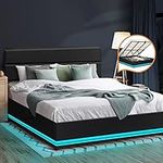 Oikiture King Bed Frame, LED Mattre