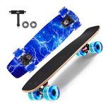 GIEEU Skateboards with Colorful Flashing Wheels for Beginners,Kids,Teens,Adults,22 Inch Skate Boards 9 Layer Canadian Maple Deck Concave Skateboard (X-Lighting)