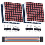 Youmile 2Pack MAX7219 8x8 Dot Matrix Single Red Light MCU Control LED Display Module for Arduino, Raspberry Pi with Dupont Cable