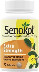 Senokot Extra Strength Natural Vegetable Laxative for Gentle Overnight Relief Occasional Constipation, 72 Count
