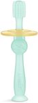 haakaa Baby Toothbrush Baby - 360° Food Grade Silicone Toothbrush for Baby 6M Toothbrush with Shield & Base Design, 1pc (Blue)
