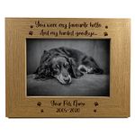 RED OCEAN Personalised Pet Memorial Photo Frame Wooden 7x5 Dog Memorial Gift Picture Frame Remembrance Gift For Family Dog Keepsake