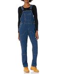 Dickies Womens Denim Double Front Bib Overalls, Dark Stone Wash, Large