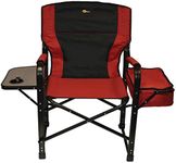 FAULKNER El Capitan Folding Director Chair with Tray and Cooler Bag, Burgundy/Black