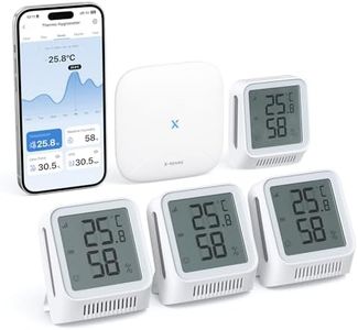 X-Sense Thermomètre Hygromètre Intérieur Connecté Compatible Alexa, Petit Capteur avec Écran LCD, Contrôle Intelligent de la Température et de l’Humidité à Distance, STH0A41