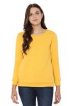 Allen Solly Women's Regular Cotton Crew Neck Sweatshirt (AHSTCRGFA79703_Yellow_X-Large_Yellow_XL)