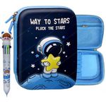 FunBlast Space Ethylene Vinyl Acetate (Eva) Pencil Case For Kids, Pencil Pouch With 10 Color In 1 Pen, Space Theme, Pencil Box For Kids, Return Gifts Space & Astronaut Theme (Blue)