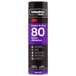 3M 80 Rubber and Vinyl Adhesive Spray, 24 oz Aerosol Spray (Net Weight 19 oz)