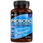 Probiotic Supplements Acidophilus Probiotic Tablets High Strength - Digestive & Gut Health Supplements Lactobacillus Probiotics for Gut Health - Vegan, GMO-Free, Gluten-Free, GMP, UK Made,120 Tablets