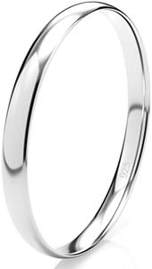 Metal Factory Sterling Silver 2MM High Polish Plain Dome Tarnish Resistant Comfort Fit Wedding Band Ring Sz 4