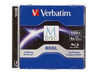 Verbatim 98912 M-Disc BDXL 100GB 4X with Branded Surface - 1pk Jewel Case, Blue