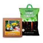 TrustBasket Organic Manure Combo of Vermicompost 5Kg and Cocopeat 5Kg for All Type Plants, Green, Powder