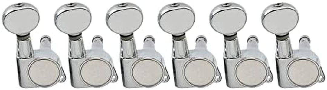 Wilkinson 6 en Línea E-Z-LOK Botón Mini Oval Clavijas de Afinación Clavijero de Repuesto para Guitarra Eléctrica Fender Strat/Tele Style, Cromo