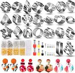 Polymer Clay Cutters for Earrings Making, 705 PCS Set with 49 Shapes Stainless Steel Cutter Tools, 640 Jewelry Accessories, 16 Circle Shape Earring