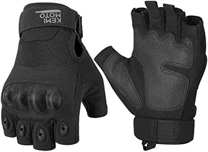 kemimoto Fingerless Motorcycle Gloves for Men, Summer Tactical Gloves for Outdoor Work Sports, Exercise Gloves, Fingerless Cycling Gloves for Hunting Hiking Camping