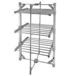 Electric Heated Clothes Airer 3 Tier 21m Dryer Rack 15kg Capacity 50-55°C 220W Indoor Foldable Portable Horse 6 Shelves 24 Rails Energy Efficient Fast Dry Zip Up Dust Proof Cover & 6 Clip Peg Hanger