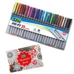 Stic 25 Fineliner Free Mandala Book Doodle Fine Liner Point 0.5mm Stick Pens Set Assorted Art Marker Sketch Color Micro tip sketching doodling anime journal outline highlighting activity supplies gift