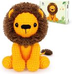 Crochet Kit for Beginners,Beginner Crochet Starter Kit with Step-by-Step Video Tutorials,Learn to Crochet Kits for Adults Kids,DIY Knitting Supplies,Lion (40%+ Yarn)