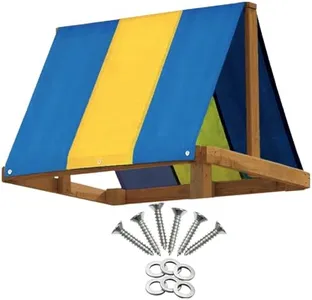 Squirrel Products Tarp Canopy Shade Replacement for Playground Swing Set - 52 x 89 Inch - Blue and Yellow