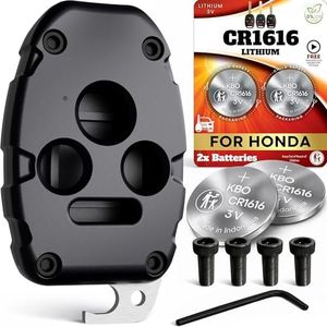 Honda Key FOB Shell (Black, 4 Button) + (2 Pack - CR1616) - Refresh Pack