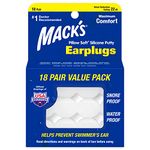 Mack's Pillow Soft Silicone Earplugs, 18 Pair - The Original Moldable Silicone Putty Ear Plugs for Sleeping, Snoring, Swimming, Travel, Concerts and Studying | Made in USA