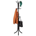 Mind Reader COATRACK11 Standing Metal Coat Rack Hat Hanger 11 Hook for Jacket, Purse, Scarf, Umbrella Tree Stand, Black, 9 UK