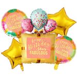 Propsicle Birthday Foil Stay Fabulous Balloon Pack of 5 Rose Gold Party Decoration Item for Birthday Theme Party