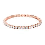 PAVOI 14K Gold Plated Cubic Zirconia Classic Tennis Bracelet | Rose Gold Bracelets for Women | 4mm CZ, 6.5 Inches