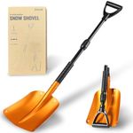 ZIHUA Car Snow Shovel for Vehicle，40" Folding Emergency Snow Shovel for Car ，Snow Shovel for Car Driveway with Comfortable D-Grip Handle Portable Snow Shovel for Car Trunk (Golden)