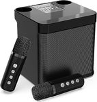 Karaoke Machine Speaker with 2 Wireless Microphones for Adults, Kids Portable Bluetooth HD Sound PA System, Singing Machine with Echo and Vocal Cut, Supports TF/ USB, AUX in,for Home Party, Meeting