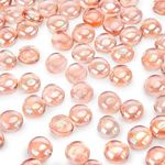 DomeStar 1LB Flat Glass Marbles, Light Pink Decorative Marbles for Vases Aquarium Pebbles Fish Tank Rocks Vase Fillers DIY Crafts Table Scatter Decor