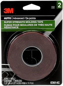 3M Super-Strength Molding Tape, 1/2 in x 15 ft, High Strength Double-Sided Adhesive, Permanently Attaches Side Moldings, Trim and Emblems to Interior and Exterior of Vehicles (03614)