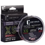 Chief Angler Saltwater and Freshwater PE Braided Fishing Line Strand 9X Black 0.28MM-46LB 100M