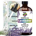 Lavender Essential Oil (4 oz/120 ml) - Ideal for diffusers, humidifiers, home baths, cleaning products, yoga, DIY soaps and DIY scented candles