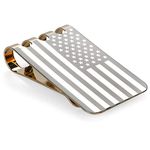 Lindenle Money Clip Spring Steel Cash Clips Large Capacity Minimalist Front Pocket Wallet (Medium Size 18K Gold Engraved Flag)