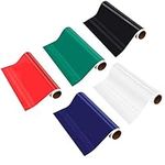 Belle Vous Red, White, Green, Blue & Black Self Adhesive Vinyl Roll -30cm x 3 m / 12 inches x 10 feet- Permanent Wrap for Arts & Crafts Signs Scrapbooking Silhouette Cameo Die Cutters & Vehicle Decals