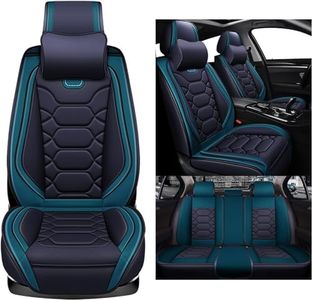 Uomeng Set Completo di Coprisedili Auto Universale | 2 Copri Sedile Auto Anteriori e 3 Copri Sedili per Auto Posteriori | Coprisedile Auto Compatibile con Airbag Laterale, Verde