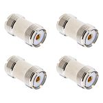 ECSiNG 4pcs UHF Female to UHF Female RF Coax Coaxial Adapter Coupler PL259 Barrel Connector for CB Ham Radio Antenna SWR Meter Cable Extention