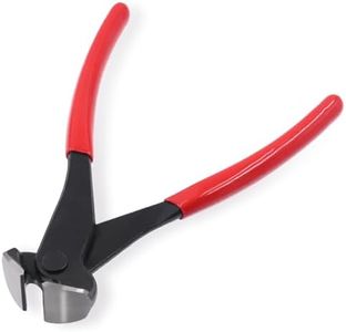 Tanstic 1Pc 7” Nail Puller Pliers, End Cutting Pliers, End Cutting Nipper, Nail Remover Tool, Nail Puller Tool Carpenters Pincer with Red Rubber Handle for Wire Twisting Cutting and Nail Pulling