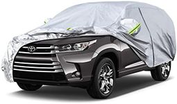 Koukou SUV Car Cover Custom Fit Toyota Highlander from 2007 to 2025,Waterproof Car Cover All Weather for Automobiles Outdoor Indoor with Zipper Door, Sun Rain Dust Snow Protection.