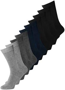 Jack & Jones Jacjens Noos-Calcetines (10 Unidades), Grey-Dark Grey/Black-Black Navy, Talla única (Pack Hombre
