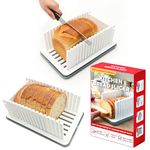 Bread Slicer for Homemade Bread, Adjustable Width Slicing Guide, Foldable and Compact Cutting Guide with Crumb Tray, Suitable for Homemade Bread, Bagels, Cakes