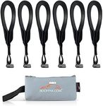 RoofPax 6 Rooftop Cargo Tie Down Hook Straps for Strapping Down Any Car Top Luggage. Waterproof, Attaches to Car Door Frame, Patent Registered, Extended Warranty!