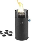 Hotdevil Self-Ignition Tabletop Mini Portable Fire Pit Small Propane Fireplace Outdoor Indoor Gas Power Fire Bowl Pot with Hood & Pebbles Holiday Decor For Garden Pool Patio Balcony Porch Bonfire Pits