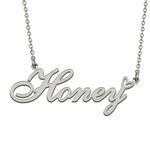 HUAN XUN Silver Pendant Name Necklace Jewelry Personalized for My Bitchs Honey Birthday Gift